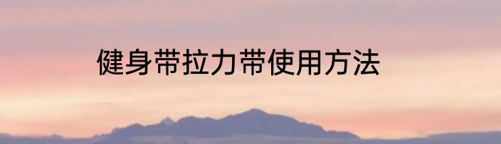 健身带拉力带使用方法