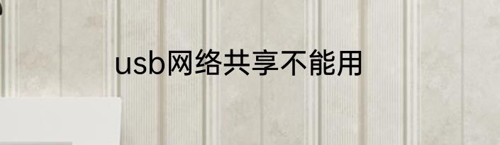 usb网络共享不能用