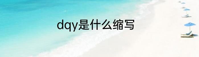 dqy是什么缩写