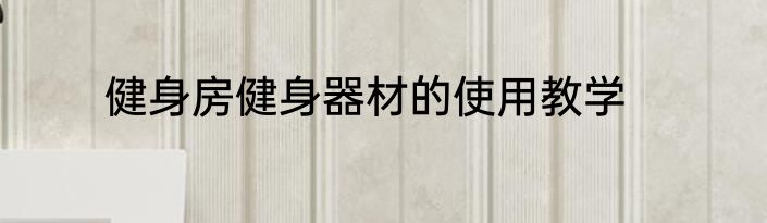 健身房健身器材的使用教学