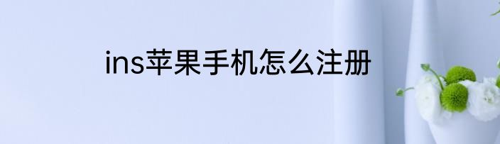 ins苹果手机怎么注册