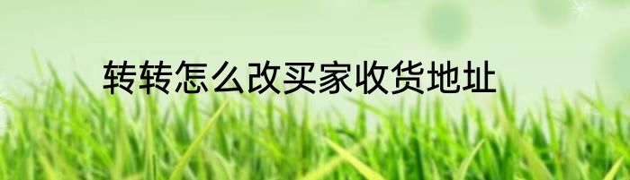 转转怎么改买家收货地址