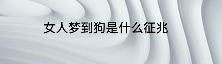 女人梦到狗是什么征兆