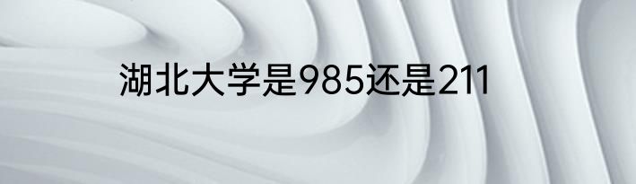 湖北大学是985还是211