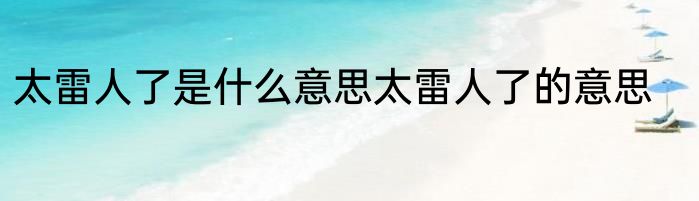 太雷人了是什么意思太雷人了的意思