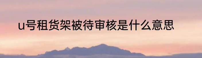u号租货架被待审核是什么意思