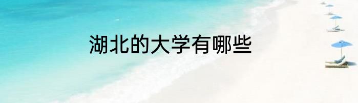 湖北的大学有哪些
