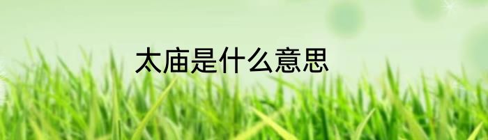 太庙是什么意思