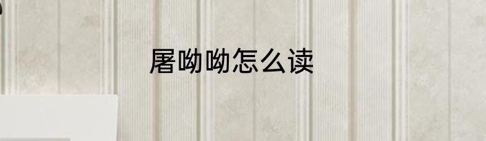 屠呦呦怎么读