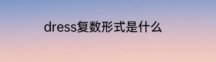 dress复数形式是什么
