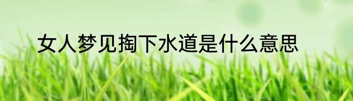 女人梦见掏下水道是什么意思