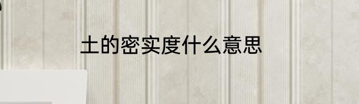 土的密实度什么意思