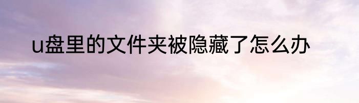 u盘里的文件夹被隐藏了怎么办