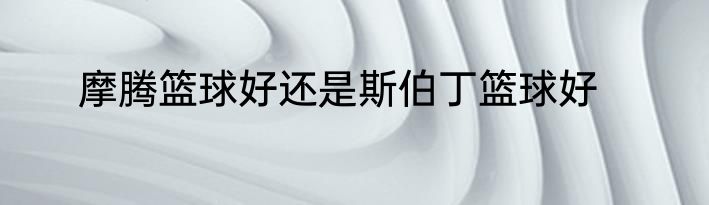 摩腾篮球好还是斯伯丁篮球好