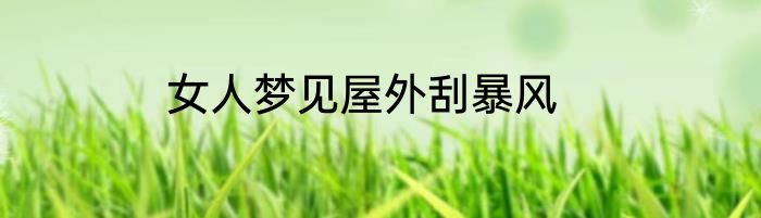 女人梦见屋外刮暴风