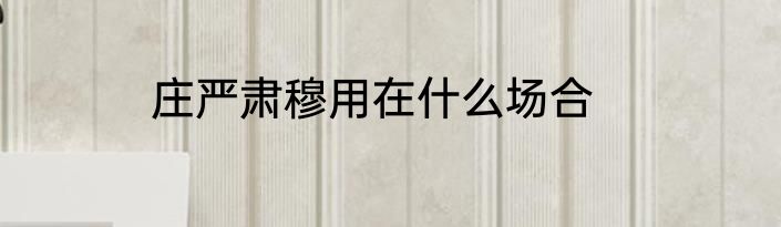 庄严肃穆用在什么场合