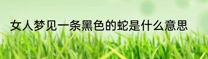 女人梦见一条黑色的蛇是什么意思