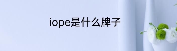 iope是什么牌子