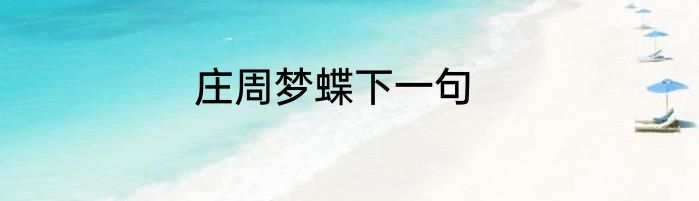 庄周梦蝶下一句
