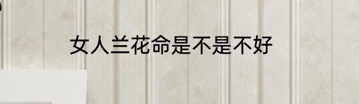 女人兰花命是不是不好
