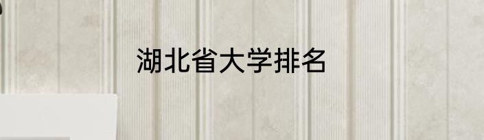 湖北省大学排名