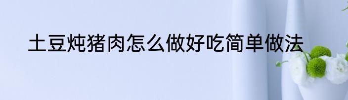 土豆炖猪肉怎么做好吃简单做法