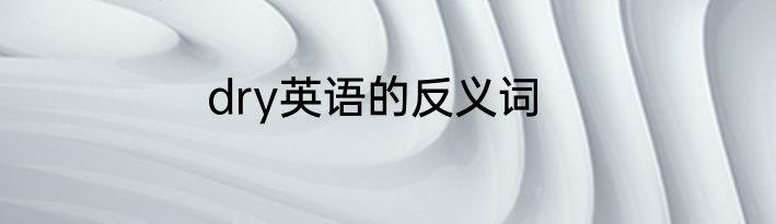 dry英语的反义词