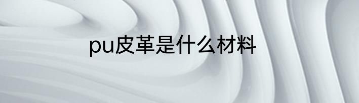 pu皮革是什么材料