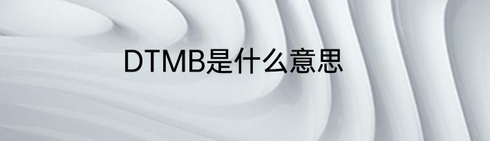 DTMB是什么意思
