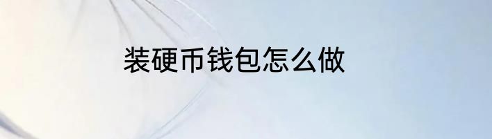 装硬币钱包怎么做