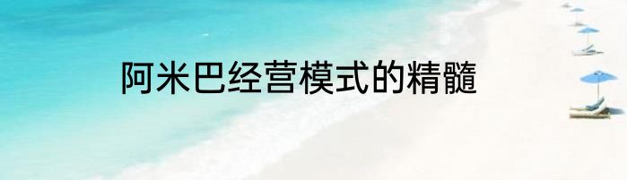 阿米巴经营模式的精髓