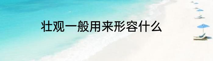 壮观一般用来形容什么