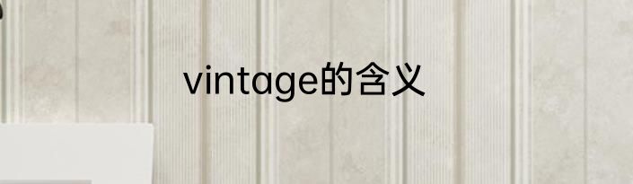 vintage的含义