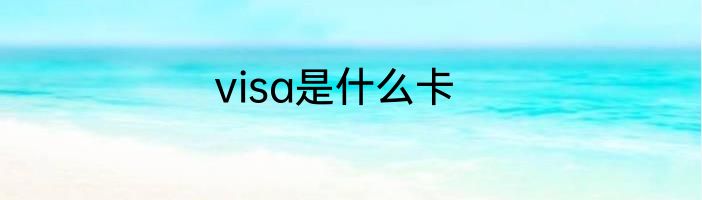visa是什么卡