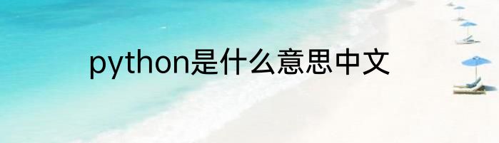 python是什么意思中文