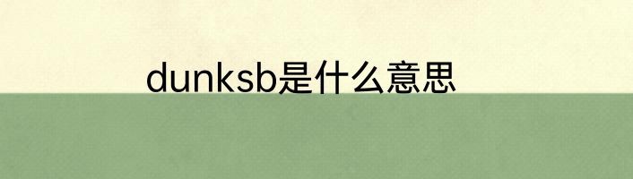 dunksb是什么意思