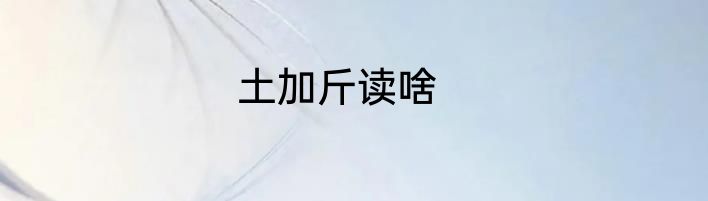 土加斤读啥