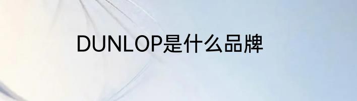 DUNLOP是什么品牌