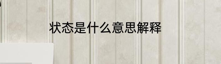 状态是什么意思解释