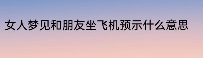 女人梦见和朋友坐飞机预示什么意思