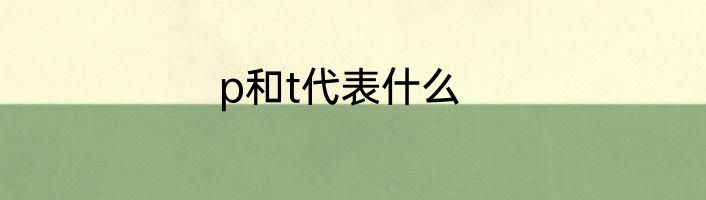 p和t代表什么