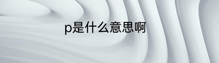 p是什么意思啊