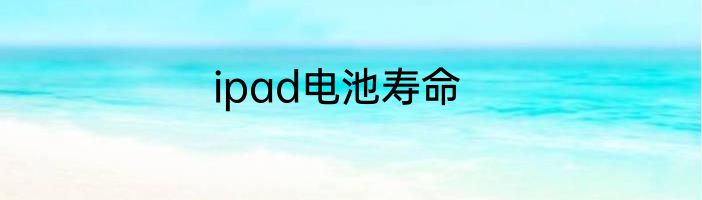 ipad电池寿命