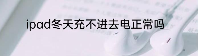 ipad冬天充不进去电正常吗