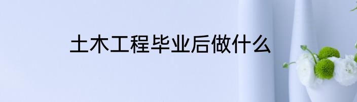 土木工程毕业后做什么