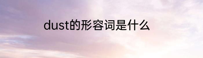 dust的形容词是什么