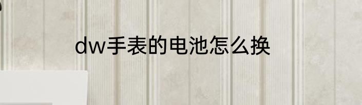 dw手表的电池怎么换