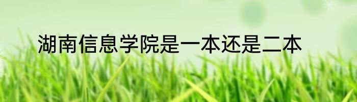 湖南信息学院是一本还是二本