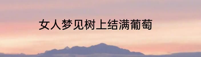 女人梦见树上结满葡萄