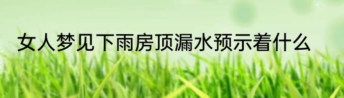 女人梦见下雨房顶漏水预示着什么